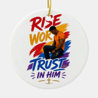 Décoration En Céramique Haut graphique pour femmes « Rise Work Trust In Hi