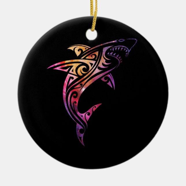 Décoration En Céramique Hawaii Mano Tribal Shark (Devant)