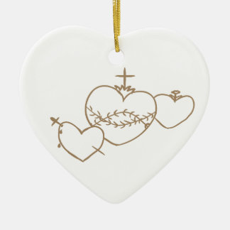 Décoration En Céramique Hearts Rosary Christmas Ornament