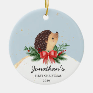 Décoration En Céramique Hedgehog Baby's First Christmas Ornament