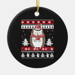 Décoration En Céramique Hedgehog Christmas 