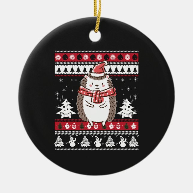 Décoration En Céramique Hedgehog Christmas  (Devant)