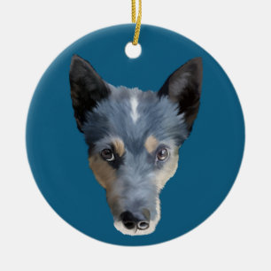 Décoration En Céramique Heeler bleu/chien australien de bétail