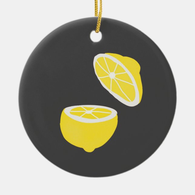 Décoration En Céramique Hello Lemon jaune moderne fruit (Devant)