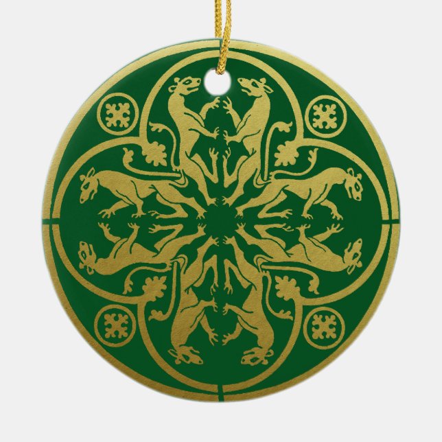 Décoration En Céramique Herald de la Renaissance médiévale Lion Leopard Me (Devant)