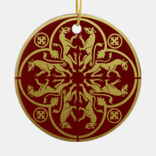 Décoration En Céramique Herald de la Renaissance médiévale Lion Leopard Me