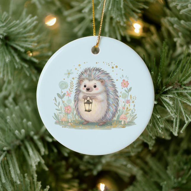 Décoration En Céramique Hérisson Mignon avec Lanterne (Arbre)