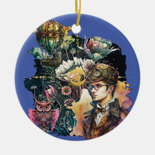 Décoration En Céramique Héros Steampunk - Un collage