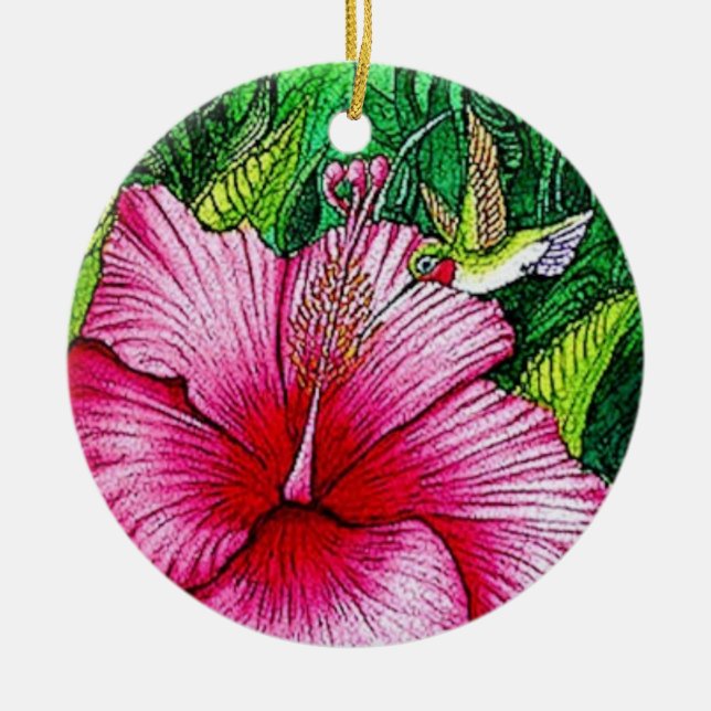 Décoration En Céramique Hibiscus (Devant)