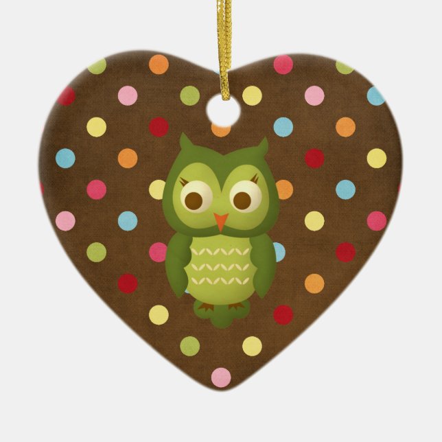 Décoration En Céramique Hibou de Noël (Devant)