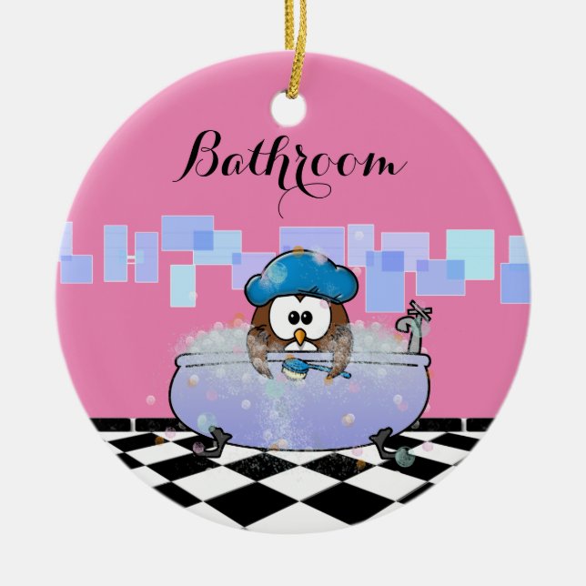 Décoration En Céramique hibou pour l'heure du bain (Devant)