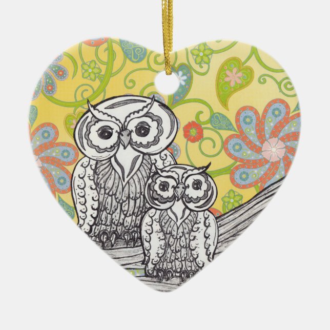 Décoration En Céramique Hiboux 03 (Devant)