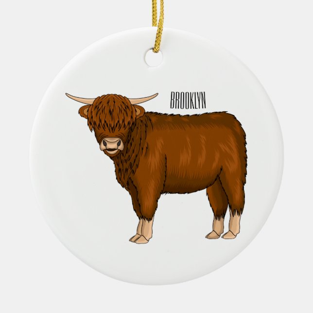 Décoration En Céramique Highland cow (Devant)