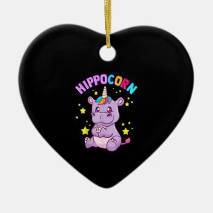 Décoration En Céramique Hippo-Corn violet Hippo-Corn Hippopotamus Lover