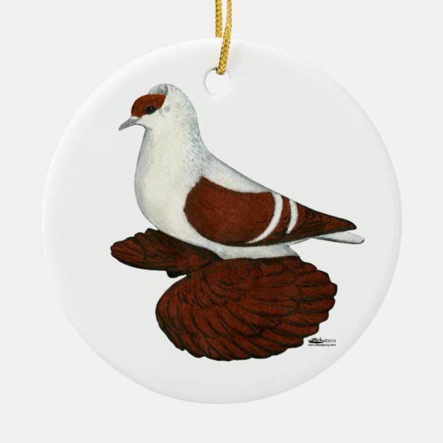 Décoration En Céramique Hirondelle : Pigeon à tête molle rouge (Devant)