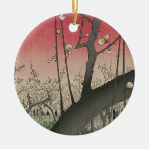 Décoration En Céramique Hiroshige Plum Estate Kameido : Japonais vintage