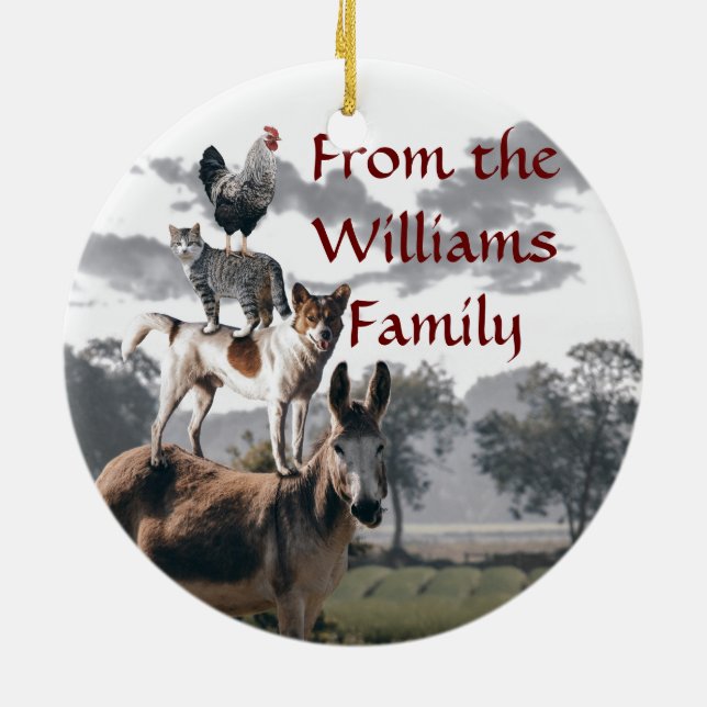 Décoration En Céramique Histoire d'animal d'amusement de musiciens de (Dos)