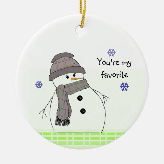 Décoration En Céramique Hiver White Snowman (Devant)