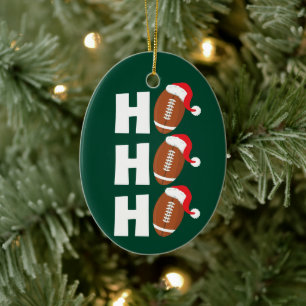 Décoration En Céramique Ho Ho Ho Football Drôle d'humour de Noël