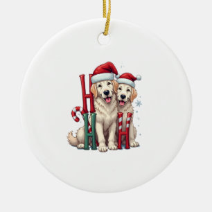 Décoration En Céramique Ho Ho Ho Grand Pyrenees Amoureux des Chiens Noël S