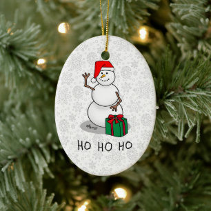 Décoration En Céramique Ho Ho Joyeux Noël Père Noël mignonne Snowman