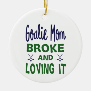Décoration En Céramique Hockey Goalie Maman Broke et l'aimer