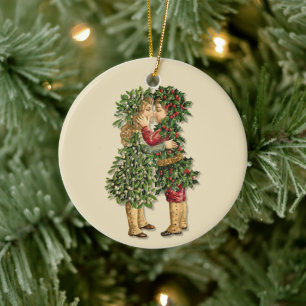 Décoration En Céramique Holly et Mistletoe Kids - Modifier le texte arrièr