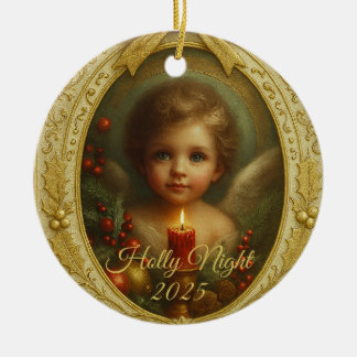 Décoration En Céramique Holly Night 2025 – Angel Keepsake Ornament