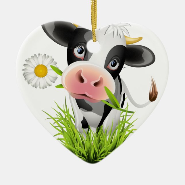 Décoration En Céramique Holstein cow en gris (Devant)