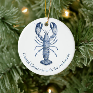 Décoration En Céramique Homard Bleu Noël Côté de la Nouvelle-Angleterre