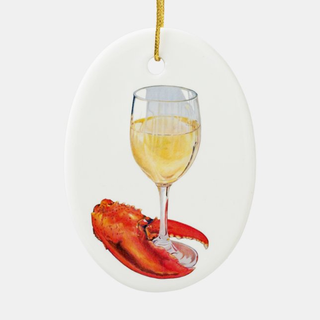 Décoration En Céramique Homard et vin (Devant)