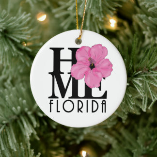 Décoration En Céramique HOME Florida Pink Hibiscus