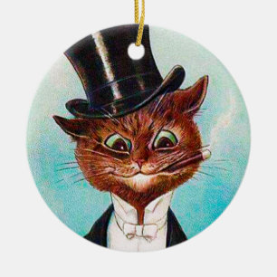Décoration En Céramique Homme de chat, Louis Wain