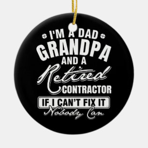 Décoration En Céramique Homme Papa grand-père et un entrepreneur à la retr