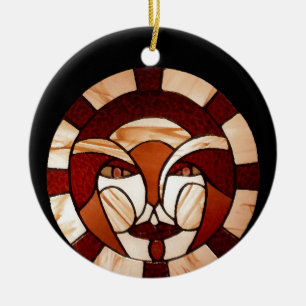 Décoration En Céramique Homme pendant la nuit 2 de noir en verre souillé