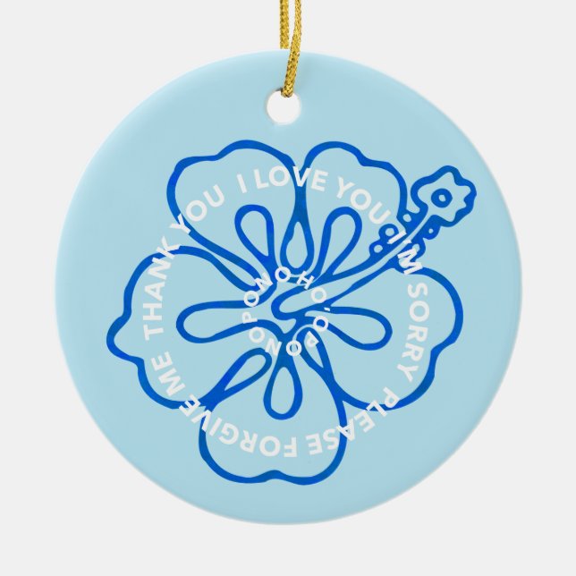 Décoration En Céramique Ho'oponopono Prière JE T'AIME JE SUIS DÉSOLÉ PARDO (Devant)