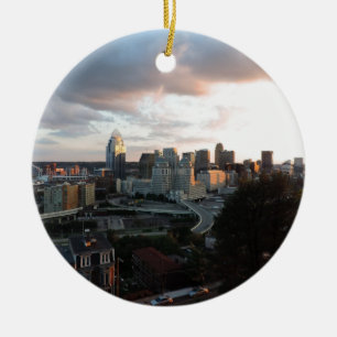 Décoration En Céramique Horizon de Cincinnati au coucher du soleil