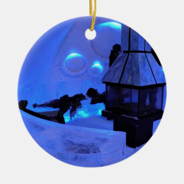 Décoration En Céramique Hôtel de Glace, Québec, Canada (Devant)