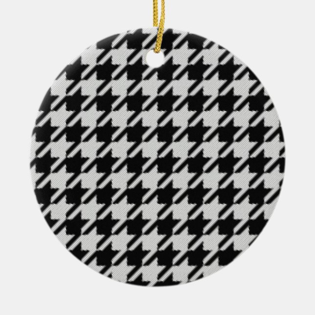 Décoration En Céramique Houndstooth Weave Pattern Christmas Ornament (Devant)