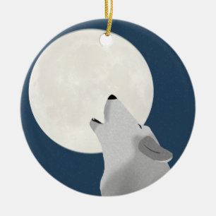 Décoration En Céramique Howl À L'Ornement Du Loup Lune