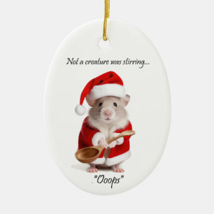 Décoration En Céramique Humour de Noël pas une créature remuait la souris