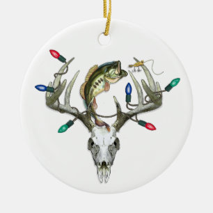 Décoration En Céramique Hunting Fishing Christmas Lights Metal Ornament