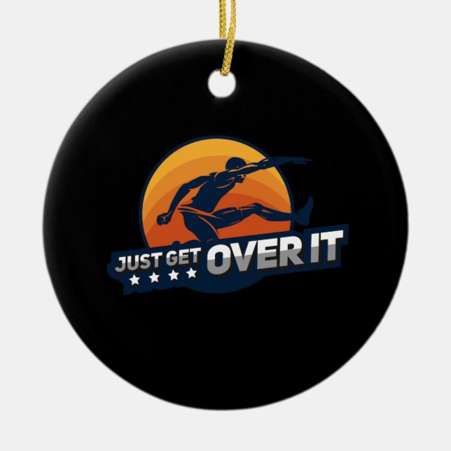 Décoration En Céramique Hurdler Hurdling Sport Cadeau (Devant)