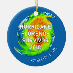 Décoration En Céramique HURRICANE FLORENCE SURVIVANT Ville et État