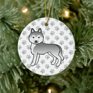 Décoration En Céramique Husky Sibérien argenté Chien de dessin animé migno