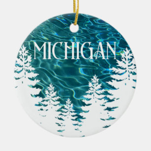 Décoration En Céramique I heart Michigan texte personnalisable