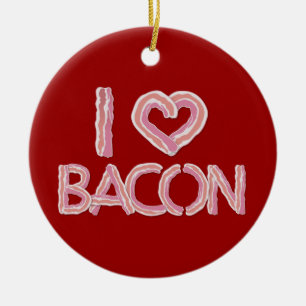 Décoration En Céramique I Love Bacon Ornament céramique