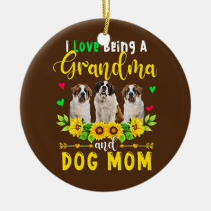 Décoration En Céramique I Love Being A Grandma And Dog Mom St Bernard