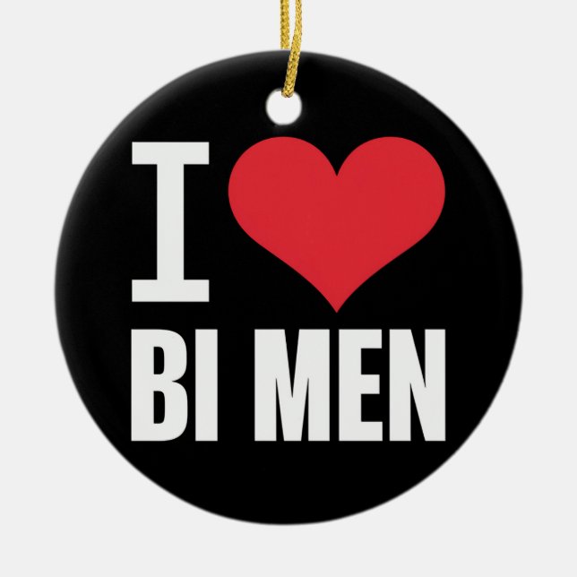 Décoration En Céramique I Love Bi Me Bisexual Men Bi Pride Bisexual Pride (Devant)