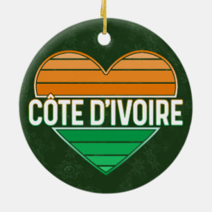 Décoration En Céramique I Love Côte d'Ivoire, Côte d'Ivoire Coeur